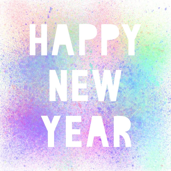 Mutlu yeni yıl renkli sprey boya ile — Stok fotoğraf