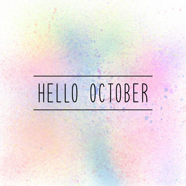 Ciao testo ottobre su sfondo vernice spray pastello — Foto Stock