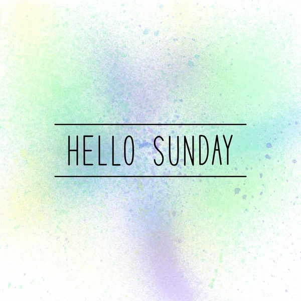 Hallo Sonntag Text auf pastellfarbenem Hintergrund — Stockfoto