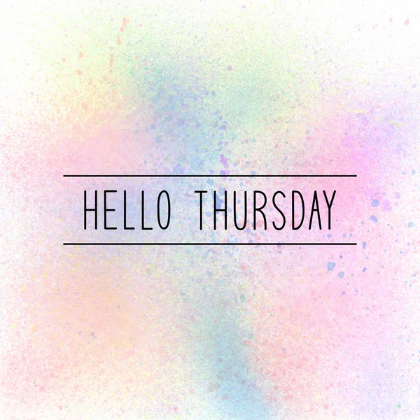 Hello Thursday text on pastel watercolor background — Stock Photo, Image
