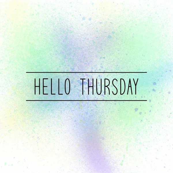 Hello Thursday text on pastel watercolor background — Stock Photo, Image