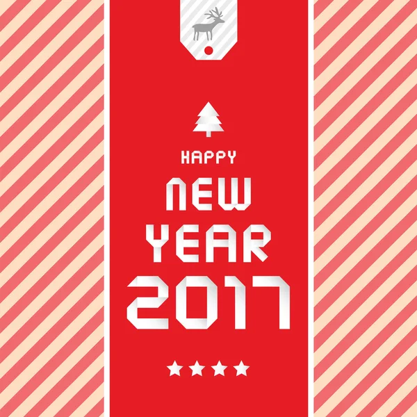 Kartkę z życzeniami szczęśliwego nowego roku 2017 — Wektor stockowy