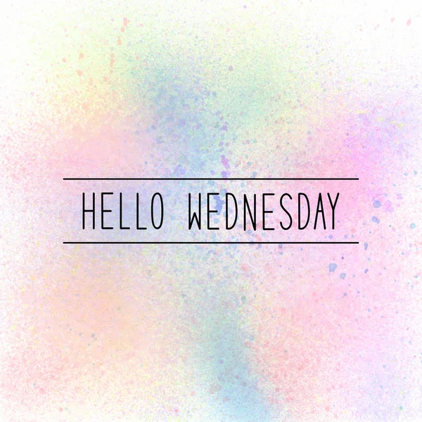 Текст Hello Wednesday на акварельном фоне — стоковое фото