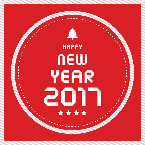 Frohes neues Jahr 2017 auf rotem Hintergrund — Stockvektor