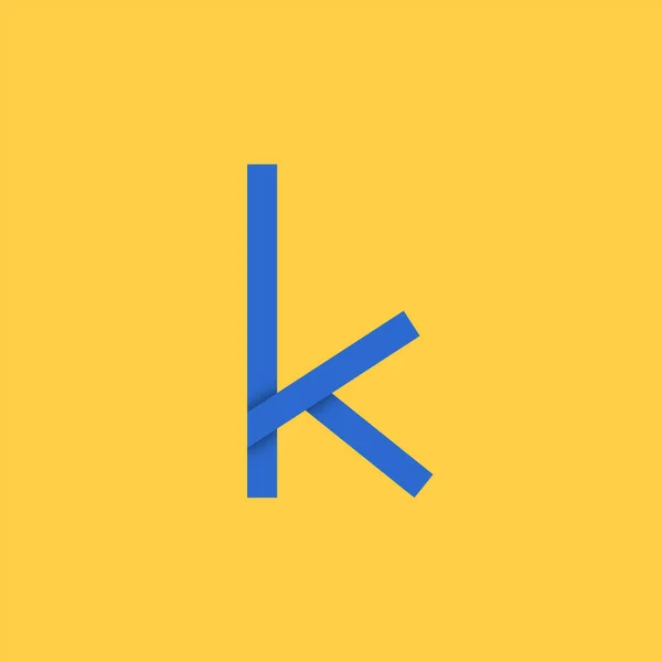 Blue Letter Logo Yellow Background Vector Illustration — Stock Vector