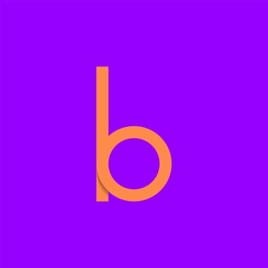 Menekşe arkaplanda turuncu G harfi logosu. Vektör illüstrasyonu.