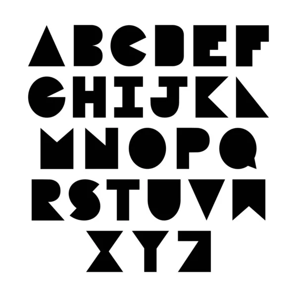 Black Alphabet Letters White Background Vector Illustration — Stock Vector