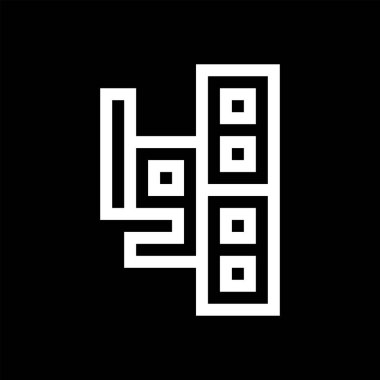 1988 yılı siyah beyaz metni. Vektör illüstrasyonu