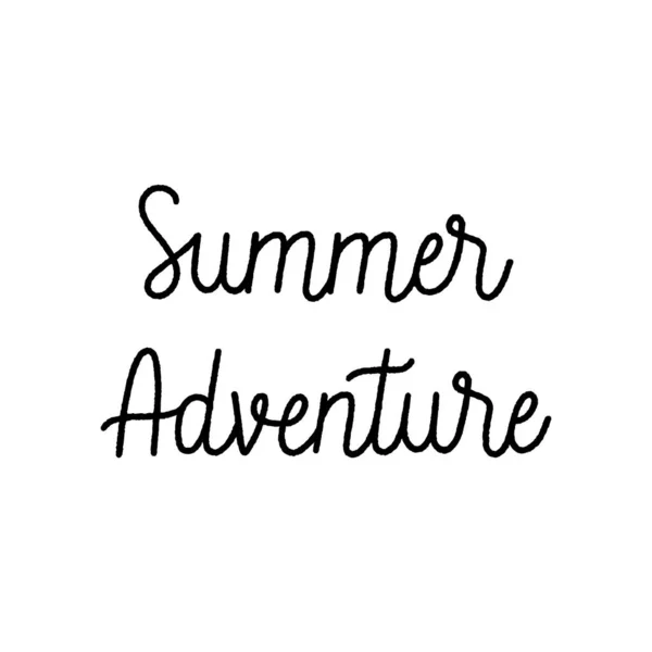 Summer Adventure Lettrage Main Sur Fond Blanc — Image vectorielle