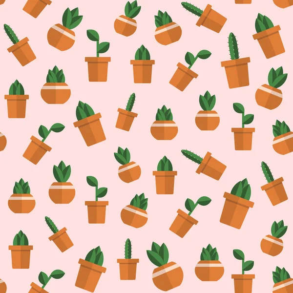Modèle Sans Couture Avec Des Plantes Cactus Illustration Vectorielle — Image vectorielle