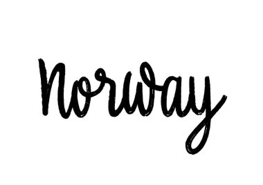 Norveç el yazısı beyaz arkaplanda.