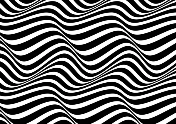 Abstrakter Hintergrund Schwarz Weiß Mit Wellenlinien Muster Vektorillustration — Stockvektor