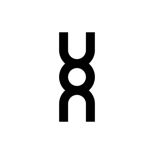 Svart Bokstav Uon Första Logotyp Ikon Moderna Typografiska Formgivningselement — Stock vektor