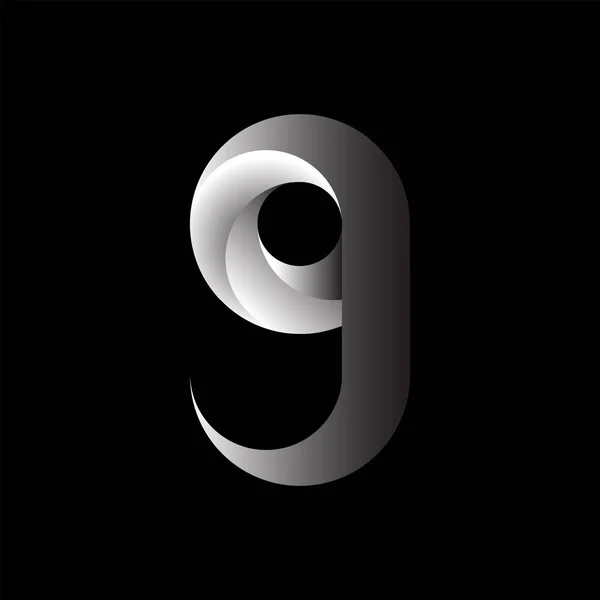 Siyah Arka Planda Numaralı Logo Vektör Illüstrasyonu — Stok Vektör