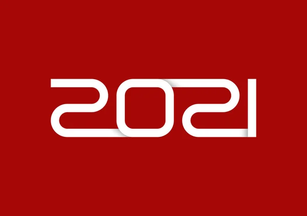 Logo Año 2021 Con Efecto Sombra Ilustración Vectorial — Vector de stock