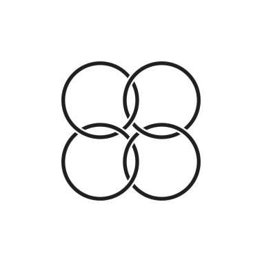 Dört daire ilk logo. Modern tipografi tasarım şablon elementleri