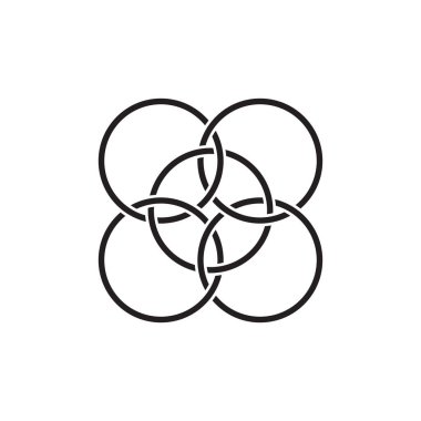 Beş dairenin ilk logosu. Modern tipografi tasarım şablon elementleri