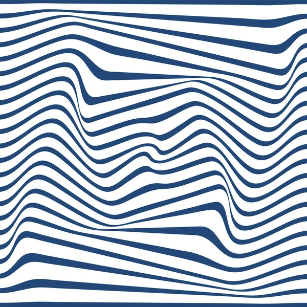 Abstracte Achtergrond Blauw Wit Met Golvende Lijnen Patroon Vectorillustratie — Stockvector