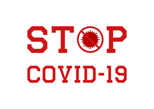 Tandatangani Peringatan Stop Covid Coronavirus Vektor Ikon Latar Belakang Putih - Stok Vektor