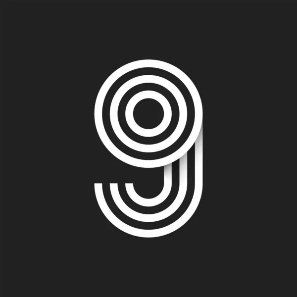 Nummer Logo Mit Schwarzem Und Weißem Hintergrund Vektorillustration — Stockvektor