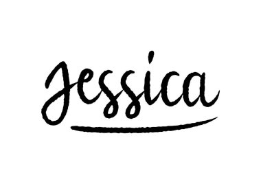 Jessica adında bir kadın. Beyaz arka planda el yazısı var.