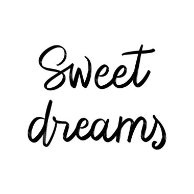 Tatlı gece el yazısı beyaz arka planda.