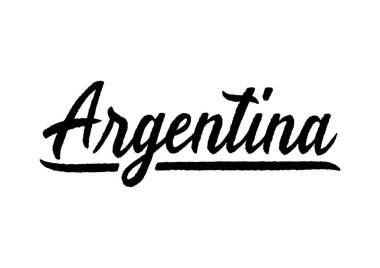 Arjantin el yazısı beyaz arka planda.