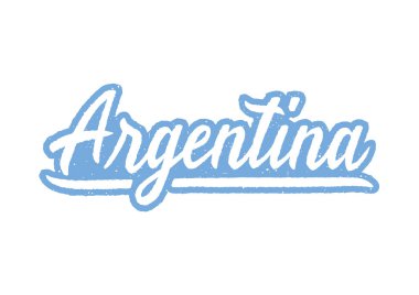 Arjantin el yazısı mavi ve beyaz renklerle.