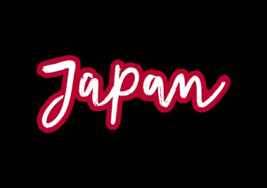 Japon el yazısı, siyah arkaplanda kırmızı ve beyaz renkler var..