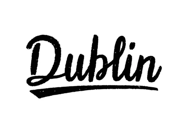 Dublin Hand Lettering White Background Capital Ireland — Stock Vector