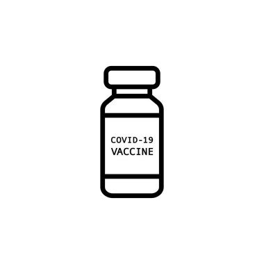 COVID-19 koronavirüs aşısı beyaz arkaplanda küçük bir vektör simgesi