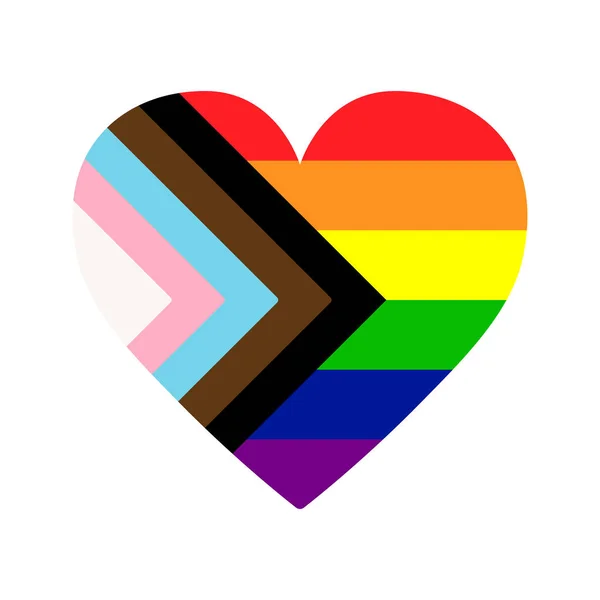 Heart Pattern New Lgbt Pride Flag White Background — Stock Vector