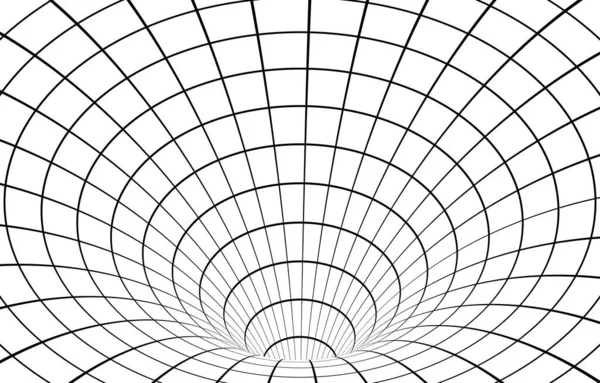 Agujero Hipnótico Blanco Negro Túnel Óptico Fondo Ilusión — Archivo Imágenes Vectoriales