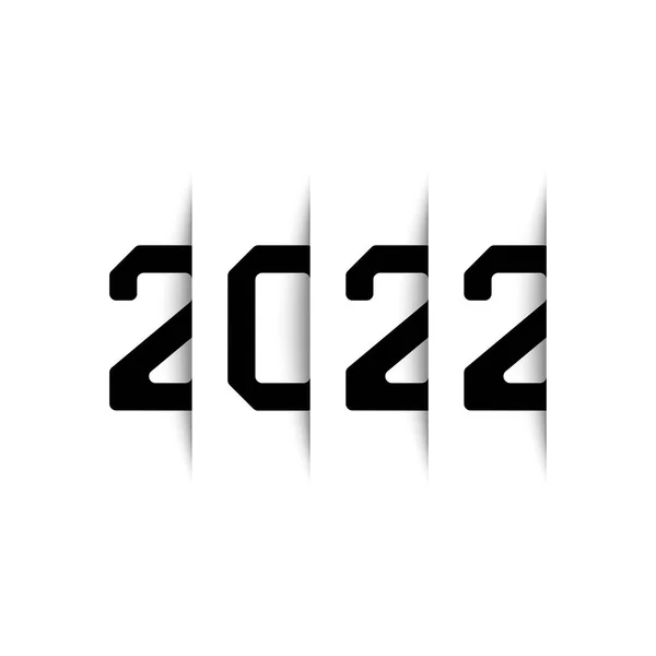 Año 2022 Con Efecto Sombra Sobre Fondo Blanco Ilustración Vectorial — Vector de stock