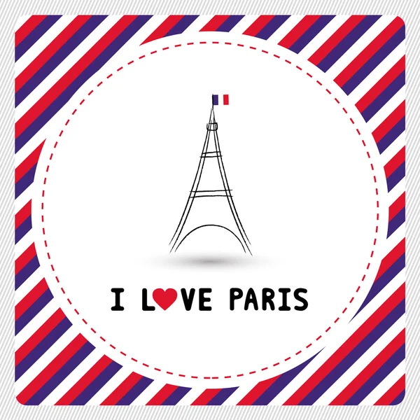 Eu amo Paris card6 — Vetor de Stock