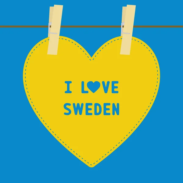 I IOVE SUECIA5 — Vector de stock