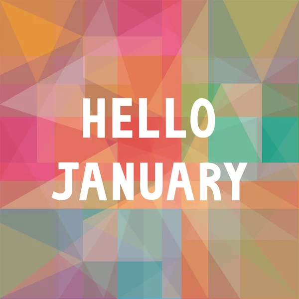 Hello January card1 — Stock Vector