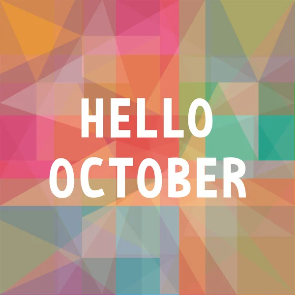 Hello October card1 — Stock Vector