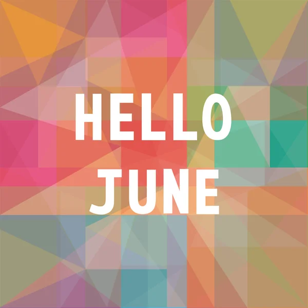 Haziran card1 Merhaba — Stok Vektör