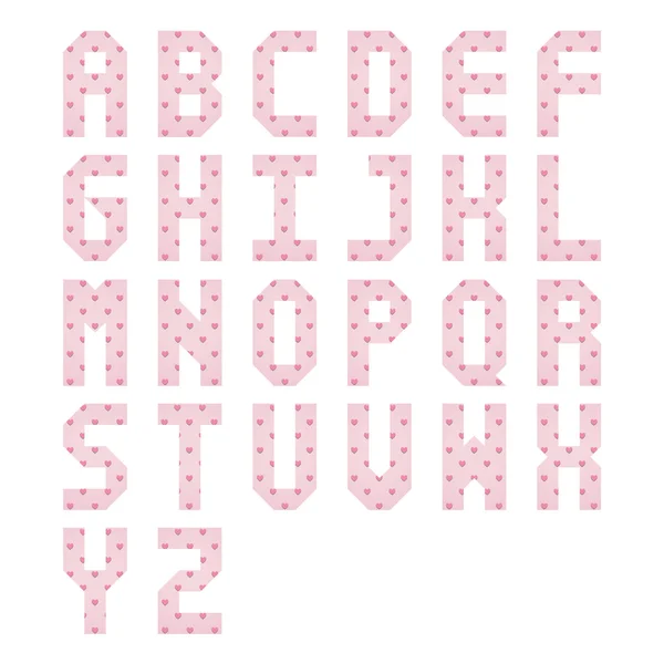 Buchstaben1 rosa Herz — Stockvektor