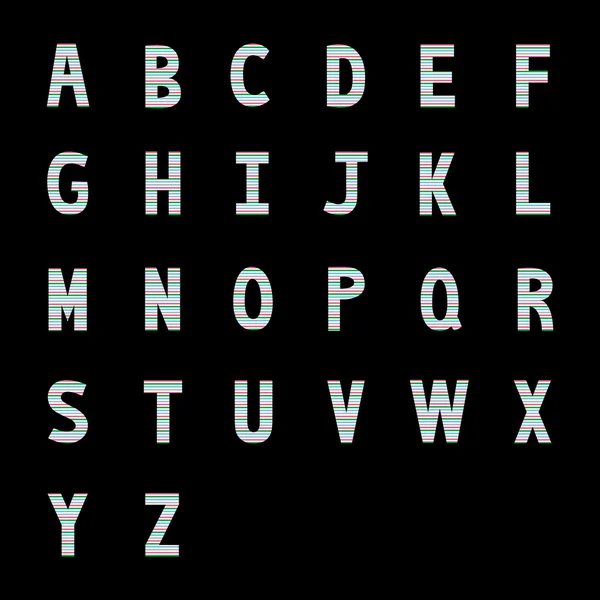 Strepen patroon alfabet letters3 — Stockvector
