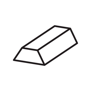 Beyaz arkaplanda düz bir altın çubuk vektör simgesi.