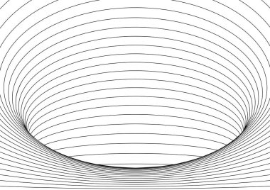 Siyah ve beyaz hipnotik solucan deliği tünel optik illüzyon arka planı.