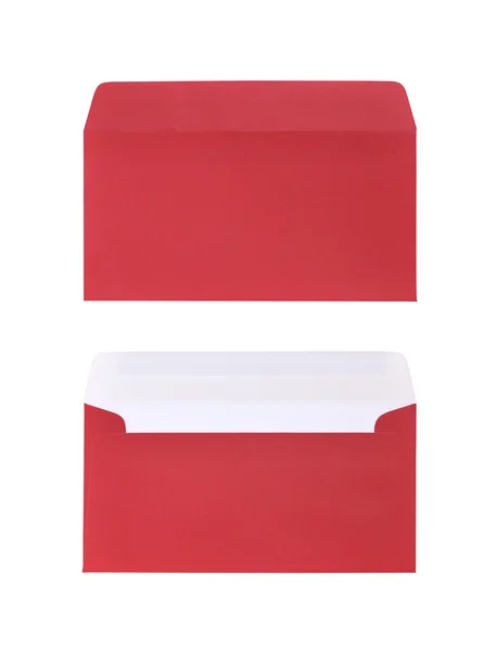 Czerwone koperty na na białym tle — Zdjęcie stockowe