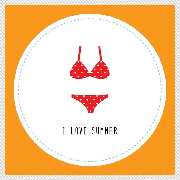我爱夏天 card1 — 图库矢量图片