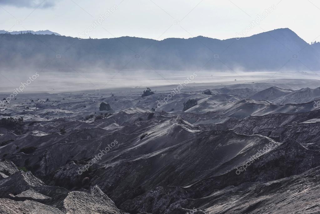 Layer Volcanic ash as sand ground of Mount Bromo volcano