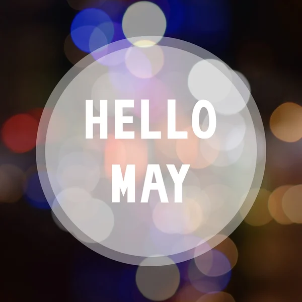 Hello May on bokeh background — Stock Photo, Image