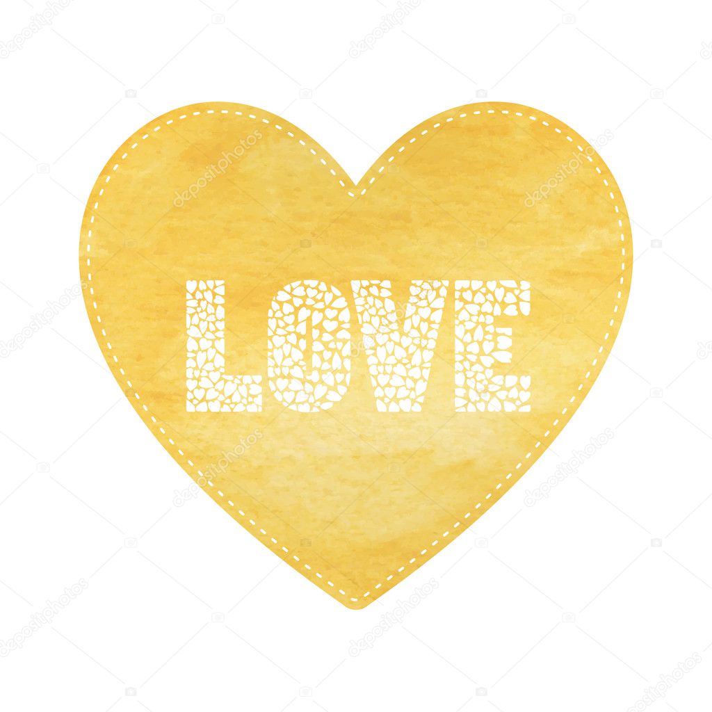 Love card with yellow heart2