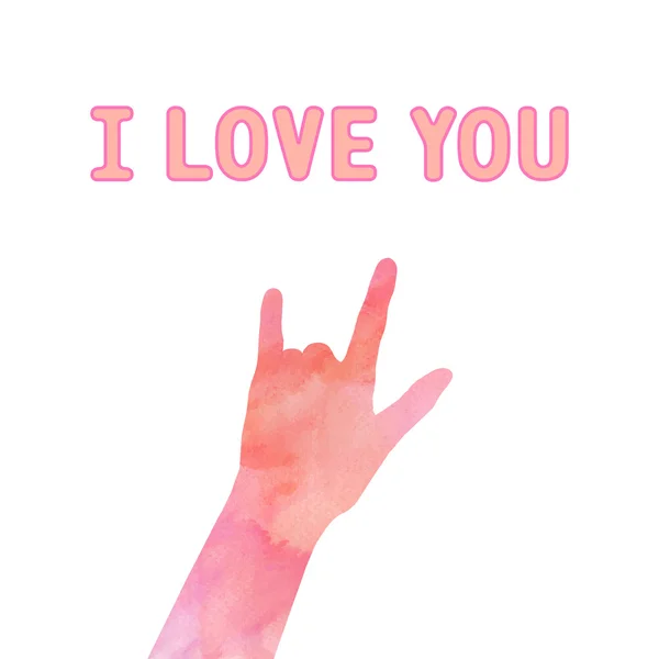 I love you leeping and love hand sign2 — стоковое фото