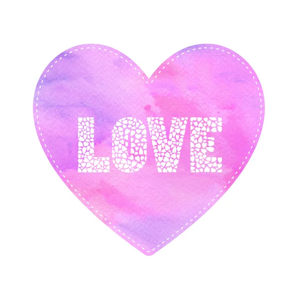 Cartão de amor com coração violeta e rosado2 — Fotografia de Stock